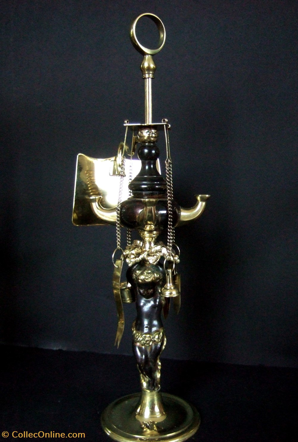 art antiquites eclairage ancien lampe a huile de type florentine
