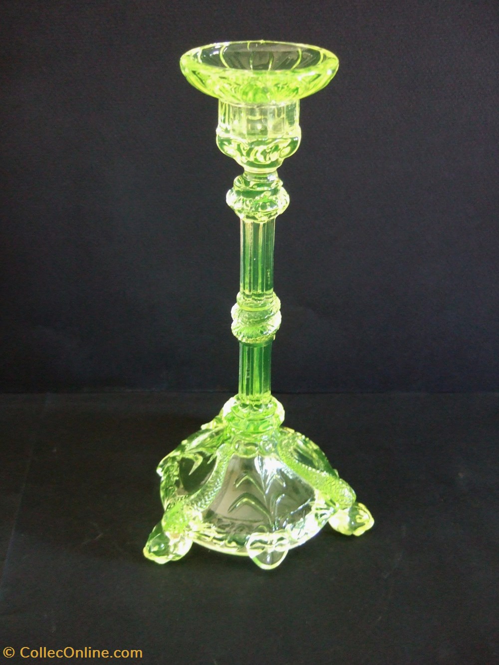 art antiquites eclairage ancien chandelier a colonne des verreries portieux en ouraline