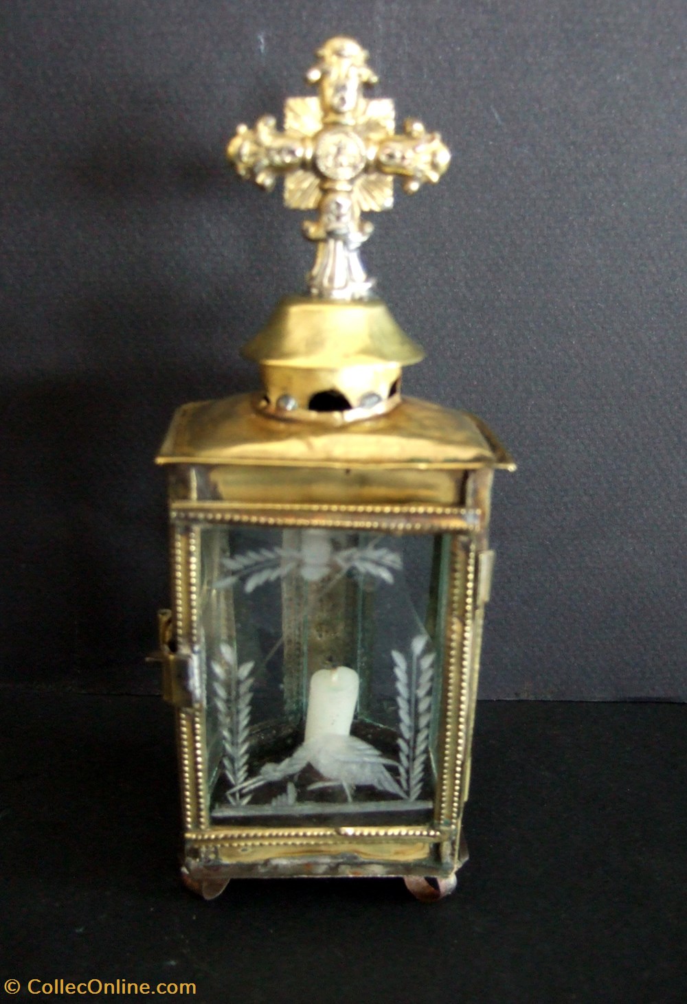 Petite lanterne à bougie pour autel particulier antiquites eclairage ancien petite lanterne a bougie pour autel particulier
