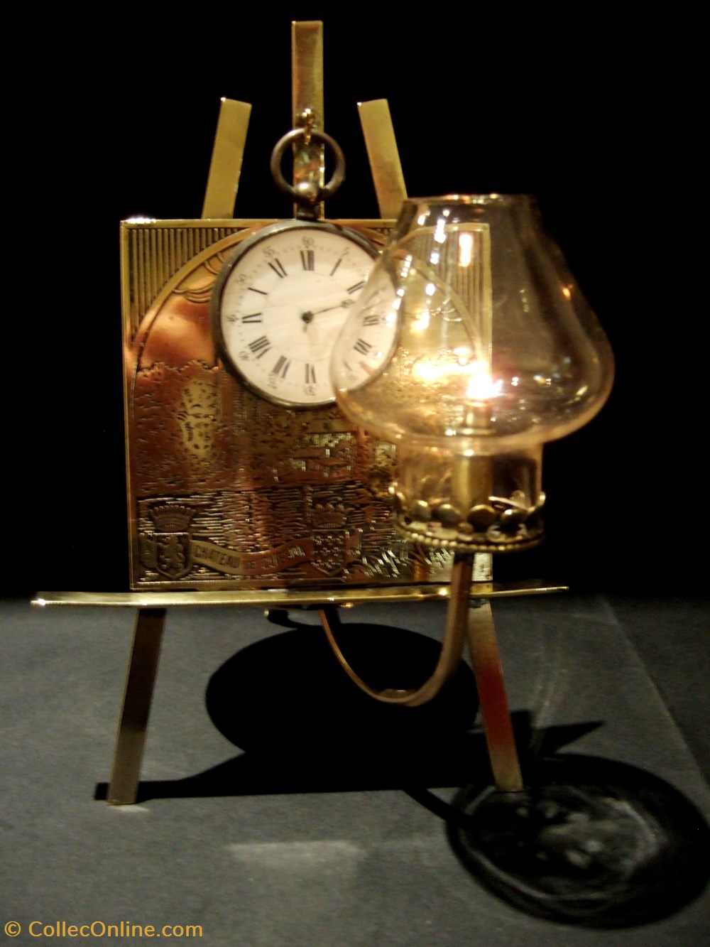 Porte montre avec lampe à essence art antiquites eclairage ancien porte montre avec lampe a essence