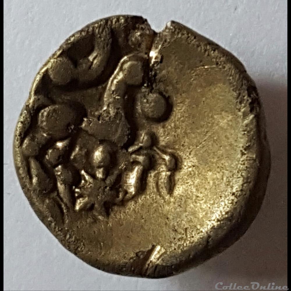 Série 30 DT 180 quart de statère dit "aux arcs de cercle" à la griffe " " aux segments " monnaie antique gauloise serie 30 dt 180 quart de statere dit aux arcs de cercle a la griffe aux segments