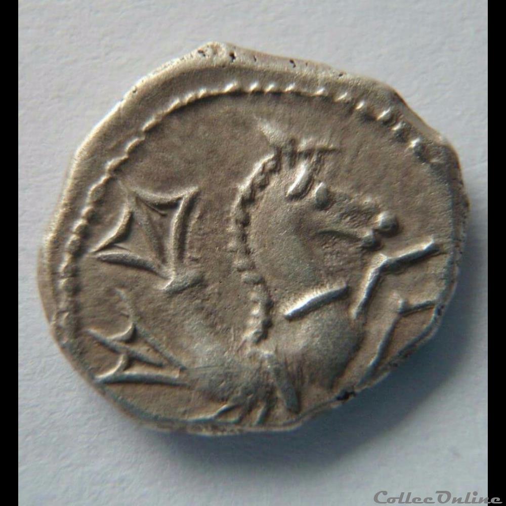 Série 866 DT 3127 Denier à l’hippocampe, tête à droite monnaie antique gauloise serie 866 dt 3127 denier a l hippocampe tete a droite