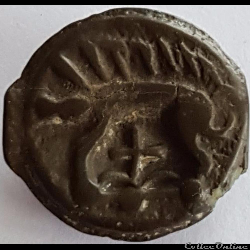 Série 38 ( classe I b ) potin à la tête d'indien monnaie antique gauloise serie 38 classe i b potin a la tete indien