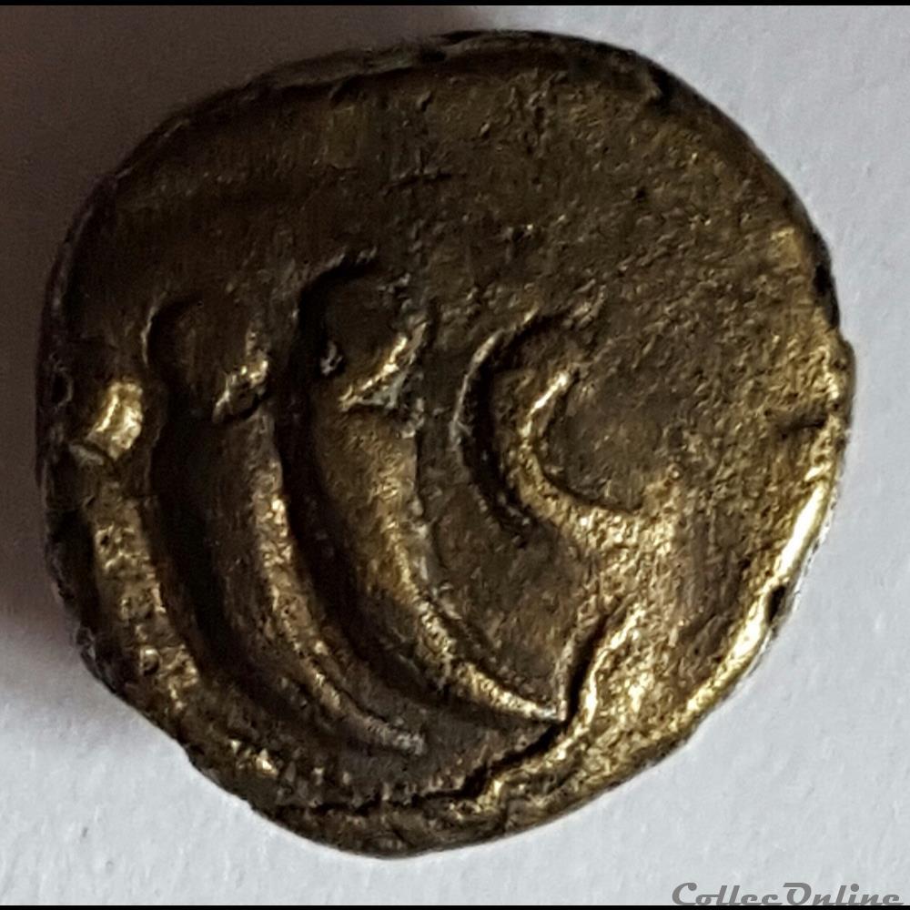 Série 30 DT 186 quart de statère dit "aux arcs de cercle" à la griffe " " aux segments " monnaie antique gauloise serie 30 dt 186 quart de statere dit aux arcs de cercle a la griffe aux segments