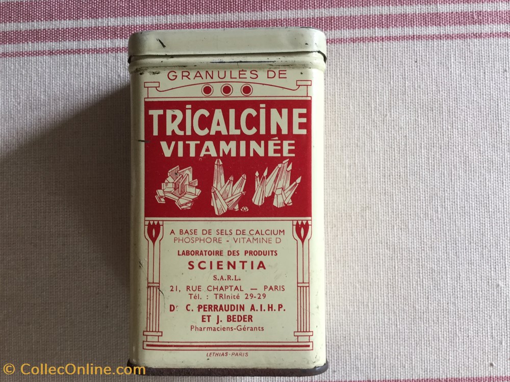 TRICALCINE VITAMINÉE (Scientia) granulés 100 grs. divers boites tole tricalcine vitaminee scientia granules 100 grs