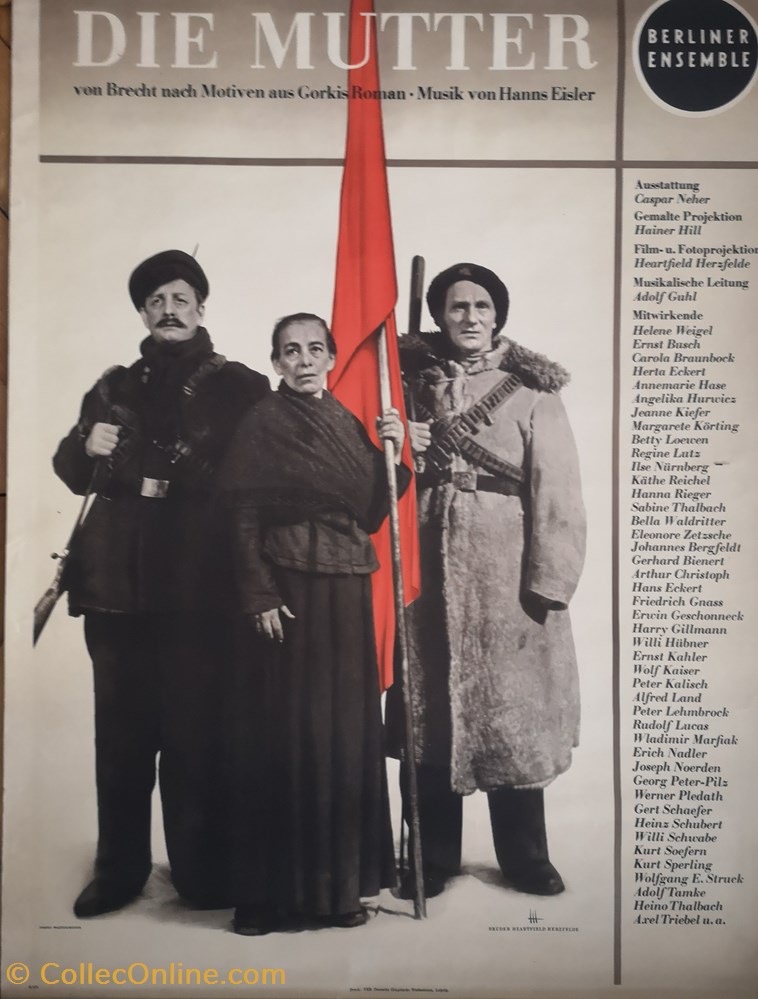 Berliner Ensemble: Die Mutter (1951) vieux papier affich spectacle berliner ensemble die mutter 1951