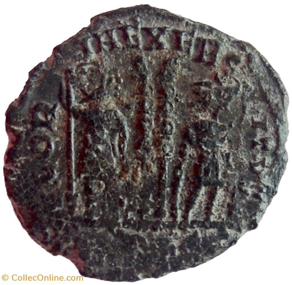 Constantin II Junior GLOR-IA EXERC-ITVS monnaie antiquite av jc ap romaine provinciale constantin ii junior glor ia exerc itvs