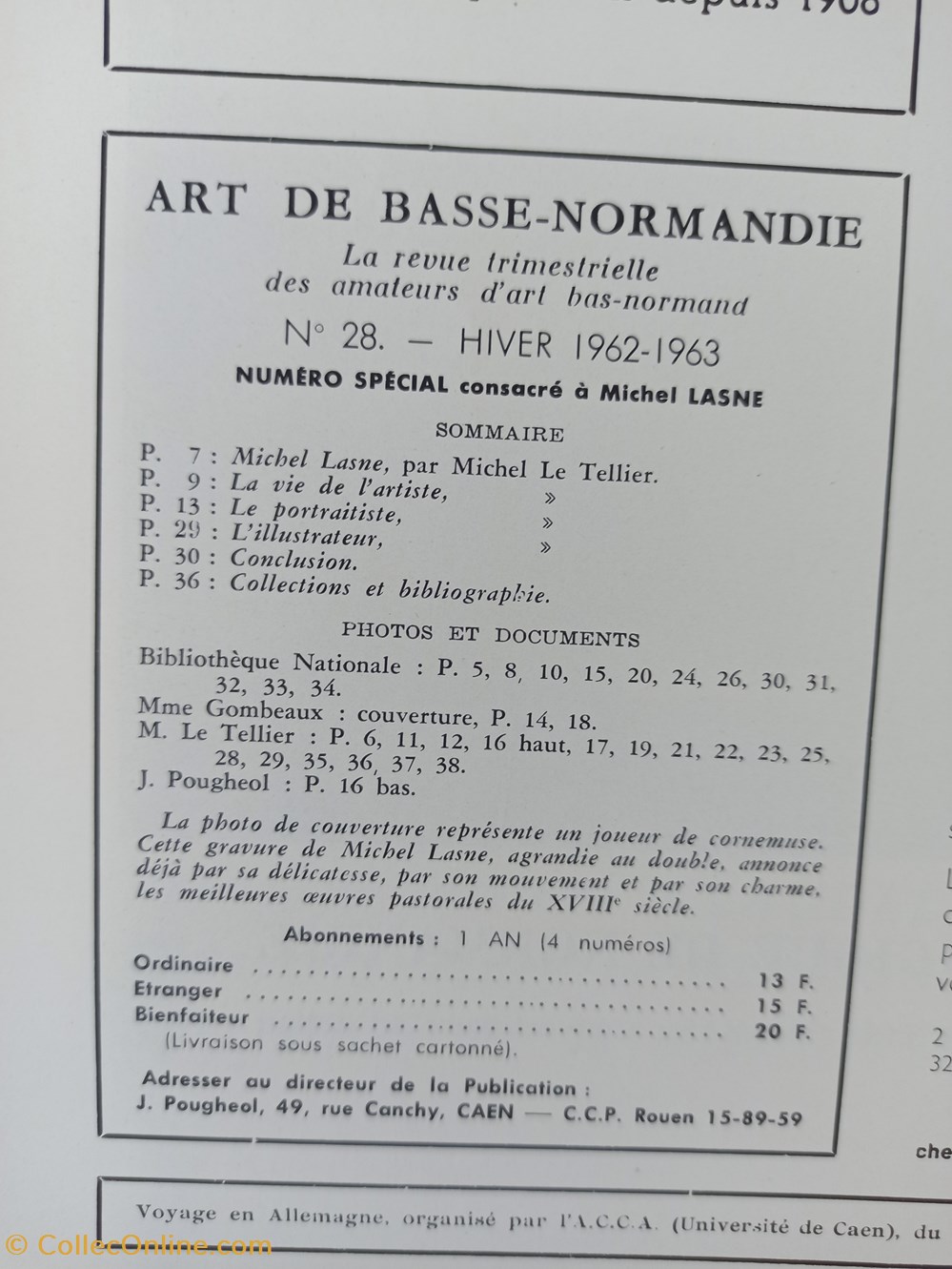 antiquites archeologie art de basse normandie n 28 hiver 1962 1963 le graveur bas normand michel lasne