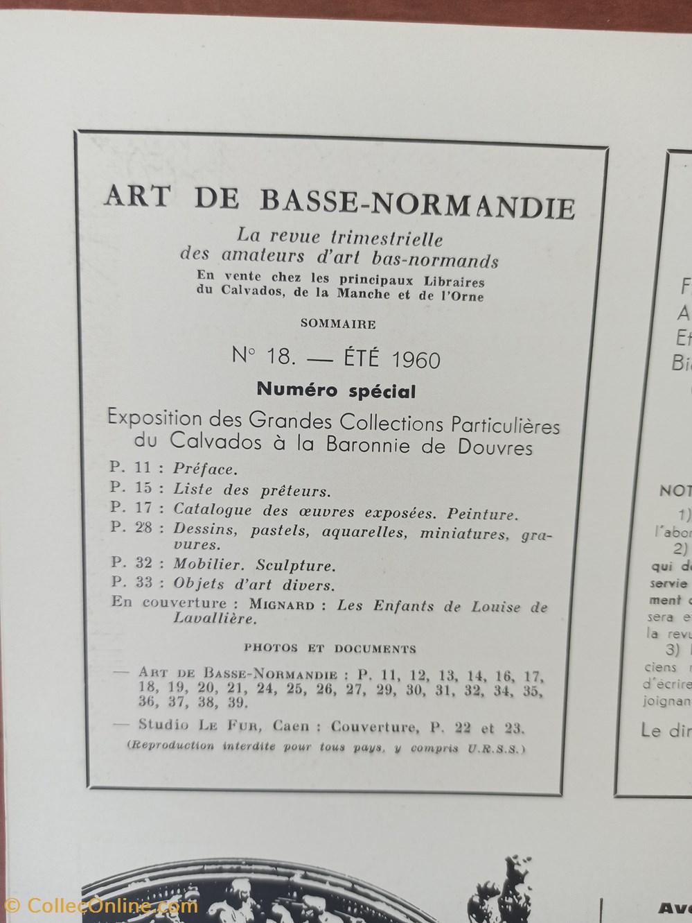 ART de BASSE-NORMANDIE n°18 été 1960 Grandes collections particulières du Calvados antiquites archeologie art de basse normandie n 18 ete 1960 grandes collections particulieres du calvados