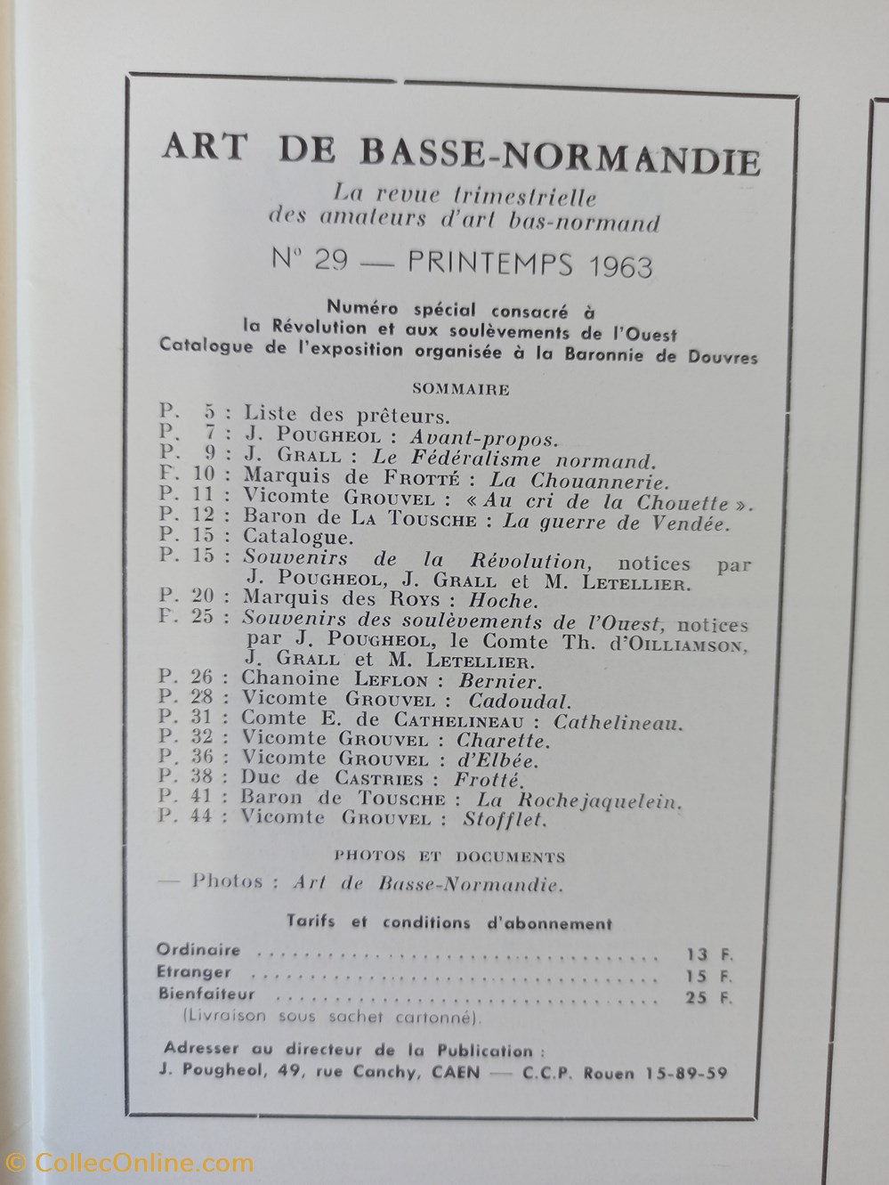 ART de BASSE-NORMANDIE n°29 printemps 1963 Révolution Chouannerie Vendée antiquites archeologie art de basse normandie n 29 printemps 1963 revolution chouannerie vendee