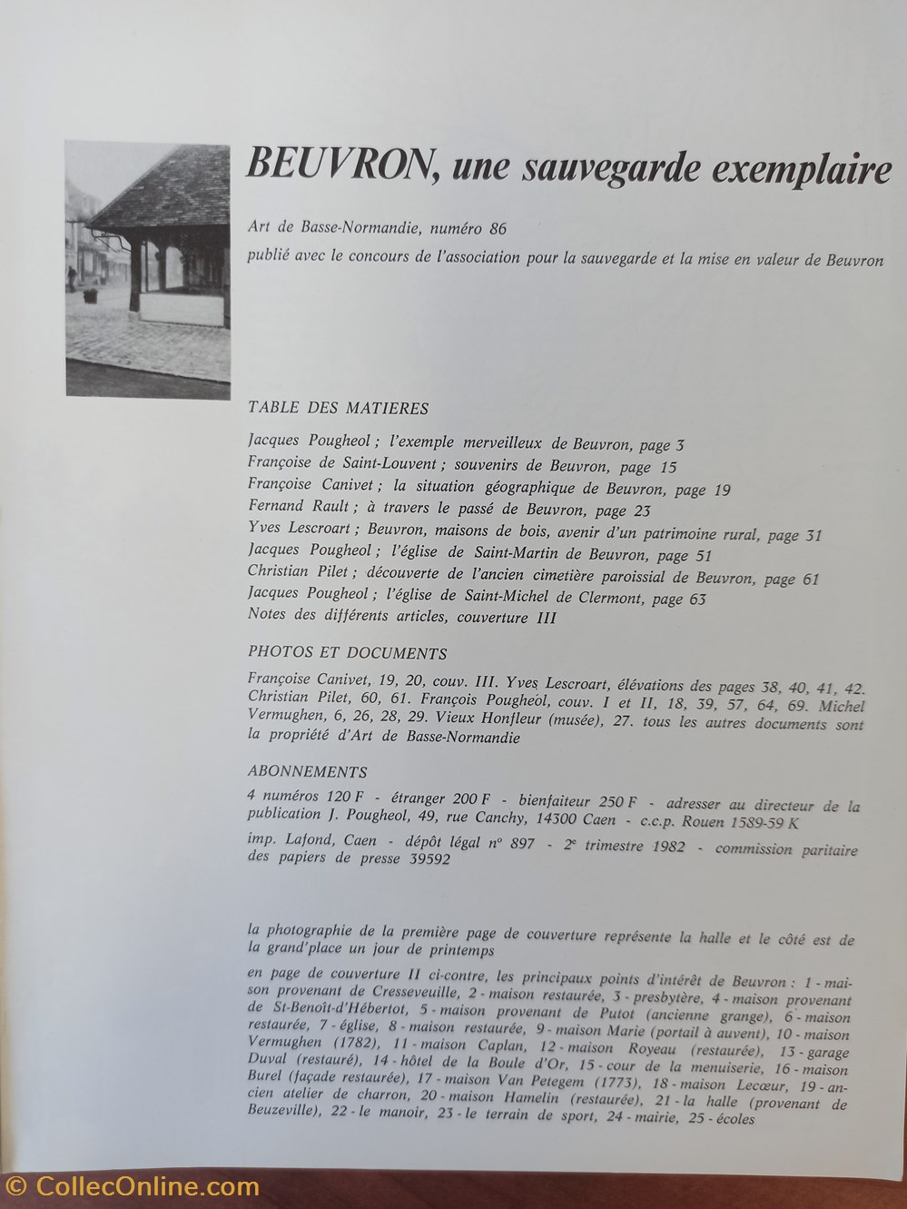 antiquites archeologie art de basse normandie n 86 printemps 1982 beuvron une sauvegarde exemplaire