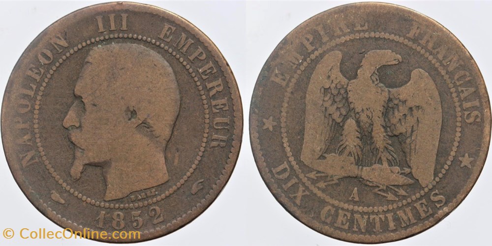 F-133 - Second Empire - 10 centimes - 1852 A monnaies monde france f 133 second empire 10 centimes 1852 a