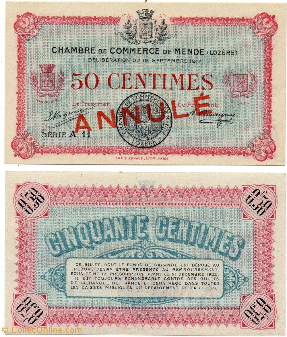 50 cent. C.C.M. - Série A11 annulé billets europe france 50 cent c c m serie a11 annule