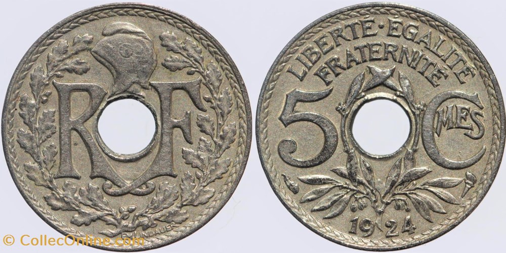 F-122 - Lindauer - 5 c. - 1924 monnaies monde france f 122 lindauer 5 c 1924