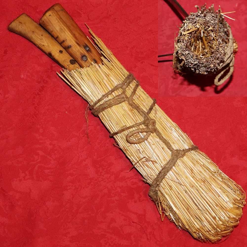 Etui à couteaux en paille, Lozère art antiquites populaire etui a couteaux en paille lozere