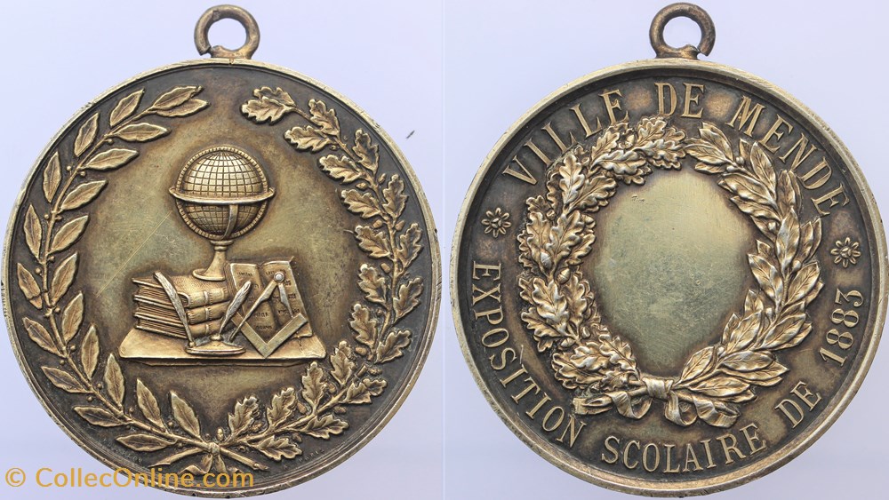 1883 - Exposition scolaire medailles france 1883 exposition scolaire