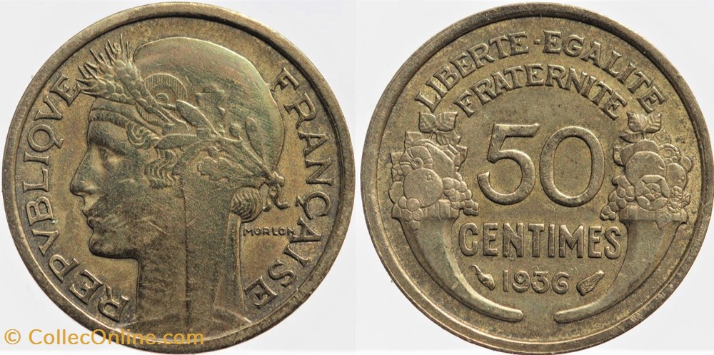 F-192 - Morlon - 50 c. - 1936 monnaies monde france f 192 morlon 50 c 1936