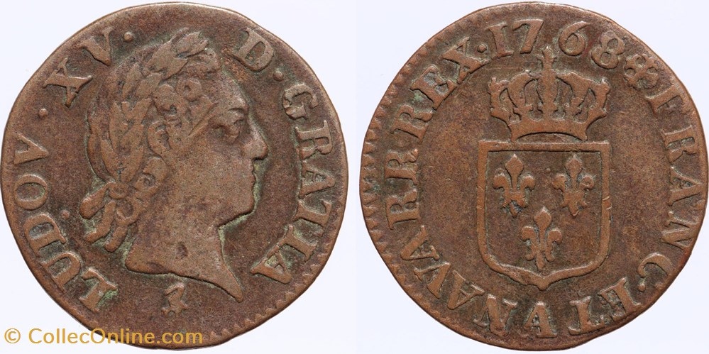 Dy 1701 - Louis XV - Liard - 1768, Paris monnaies europe medievale france royales dy 1701 louis xv liard 1768 paris