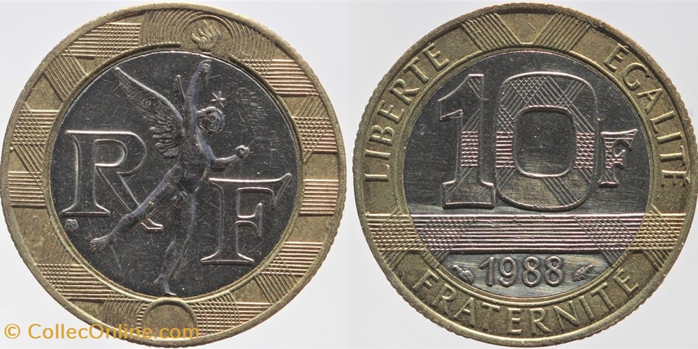 monnaies monde france f 375 genie 10 fr 1988