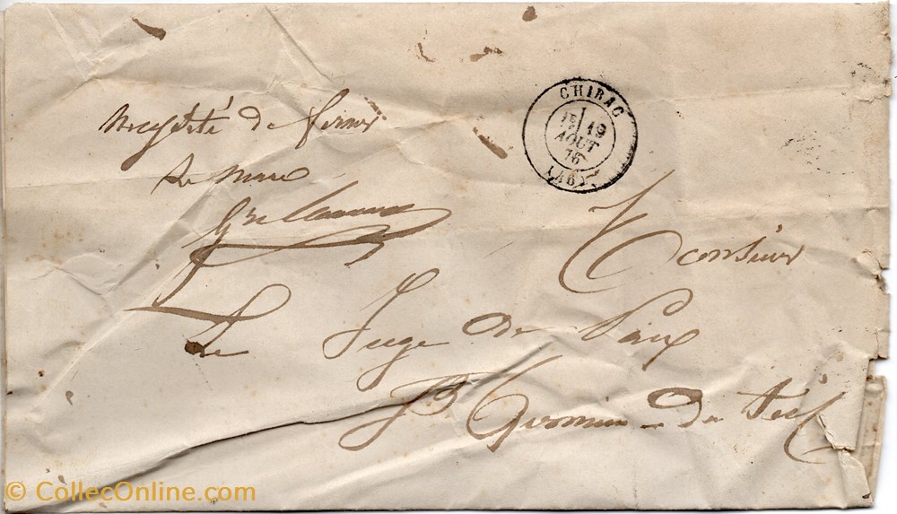 1876 - Cachet type 17 documents anciens marques postales europe 1876 cachet type 17