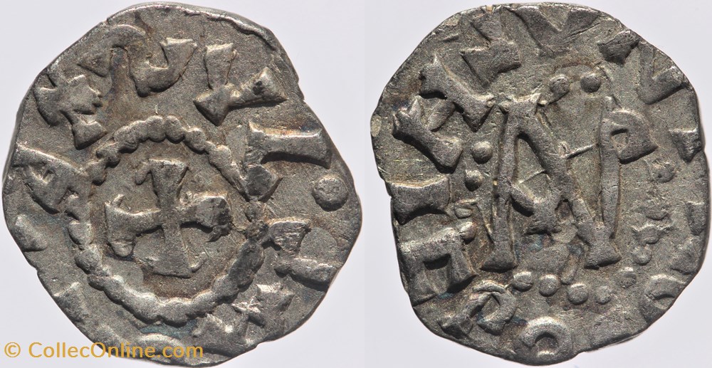 Denier, A/P ou A/crosse, type de Poitiers monnaies europe medievale royaumes francs denier a p ou a crosse type de poitiers