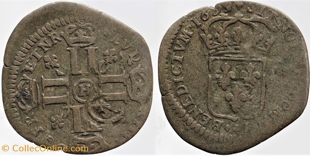 Dy 1581a - Louis XIV - 15 deniers - 1693 la Rochelle monnaies europe medievale france royales dy 1581a louis xiv 15 deniers 1693 la rochelle