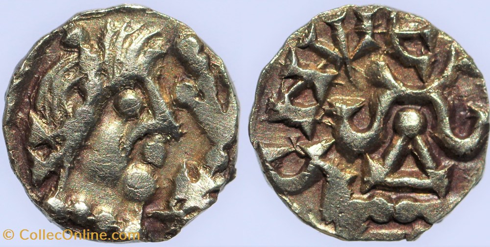 Banassac, dernier type de frappe en or avec rameau et croix monnaies europe medievale royaumes francs banassac dernier type de frappe en or avec rameau et croix