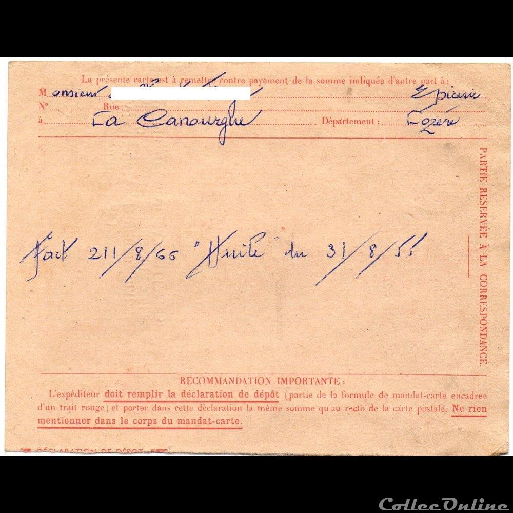 1955 - Cachets type A5 sur cp remboursement marque postale europe france 1955 cachets type a5 sur cp remboursement