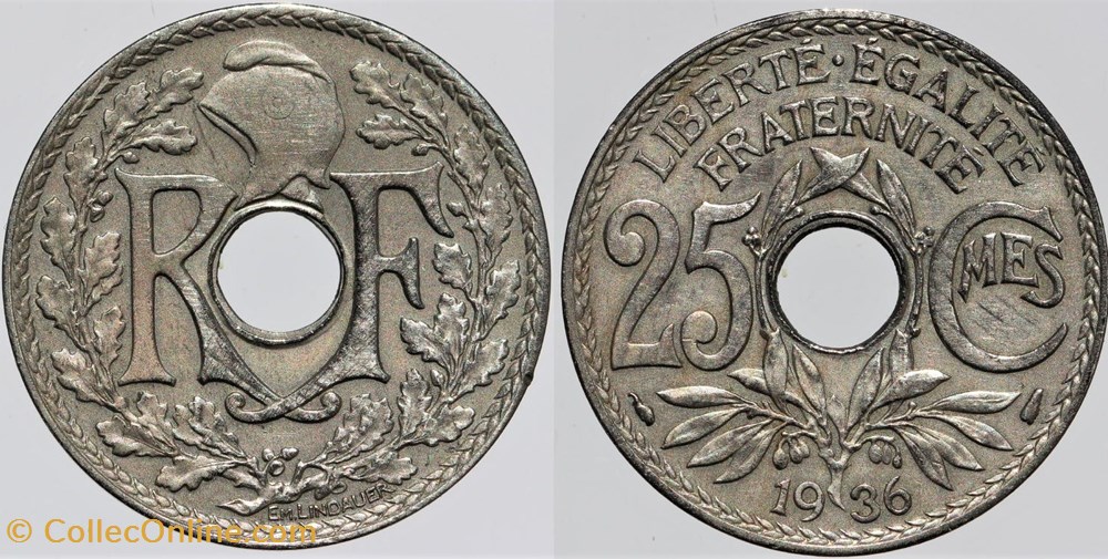 F-171 - Lindauer - 25 c. - 1936 monnaies monde france f 171 lindauer 25 c 1936
