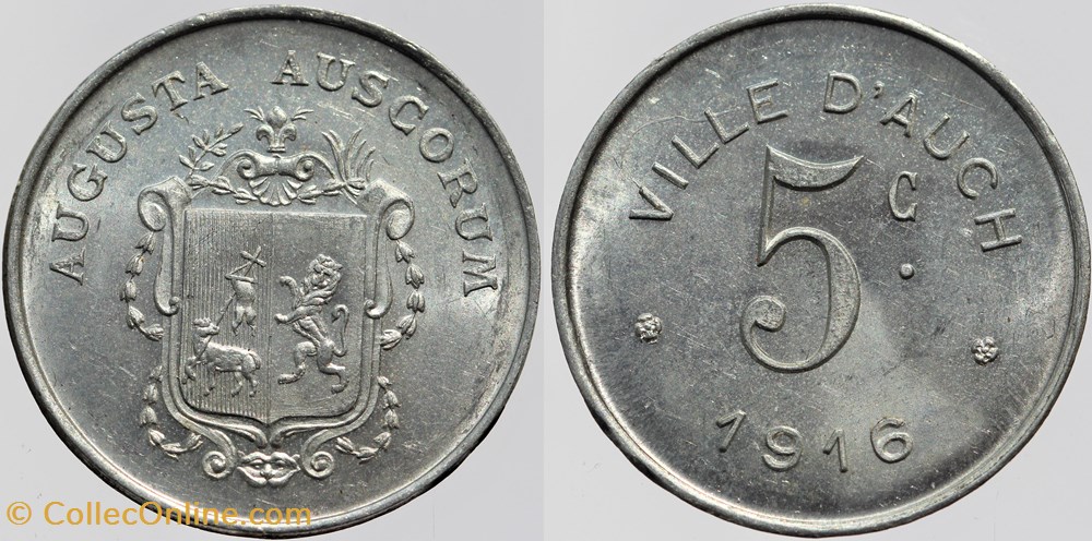 32 - Auch - 5 centimes monnaies monde france 32 auch 5 centimes