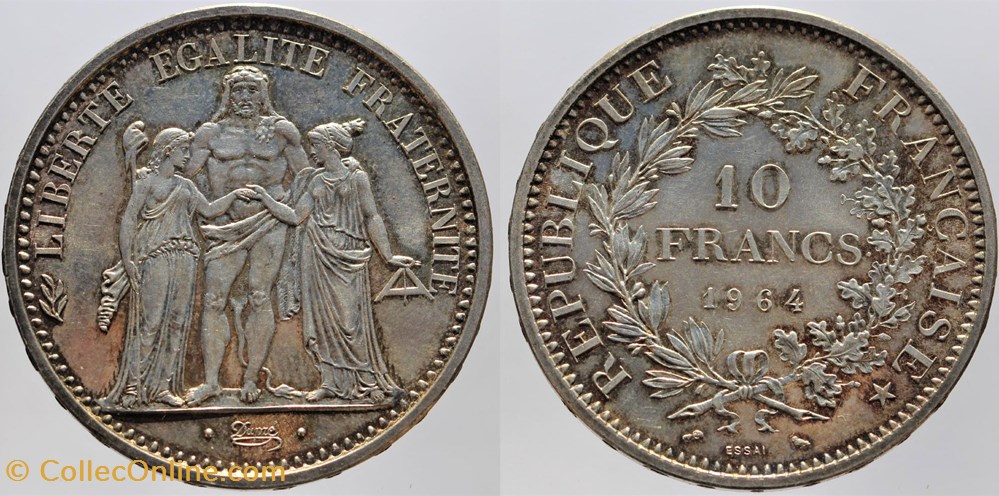 F-364 - Dupré - 10 fr. - 1964 essai monnaies monde france f 364 dupre 10 fr 1964 essai
