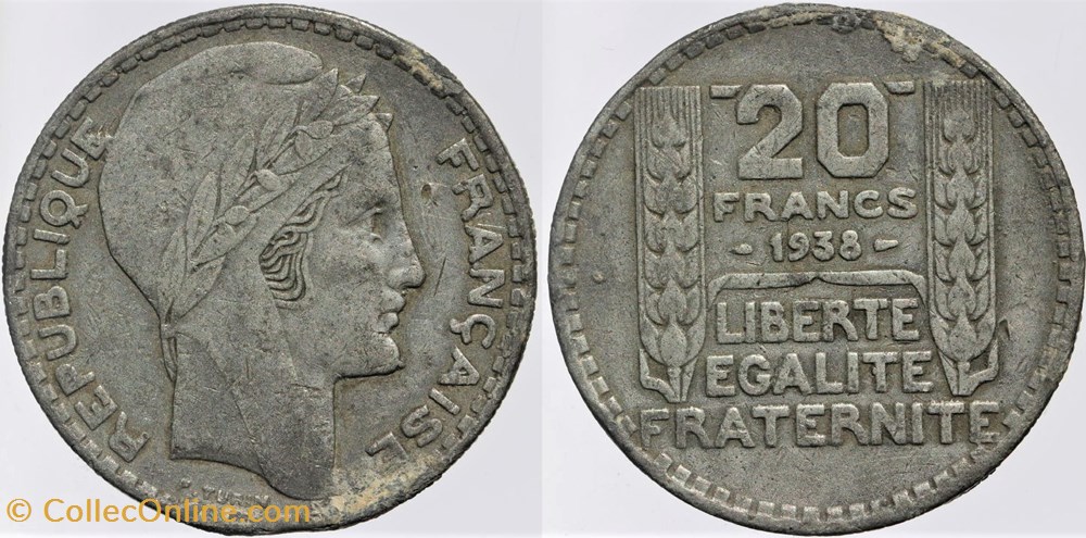 monnaies monde france f 400 turin 20 fr 1938 fausse