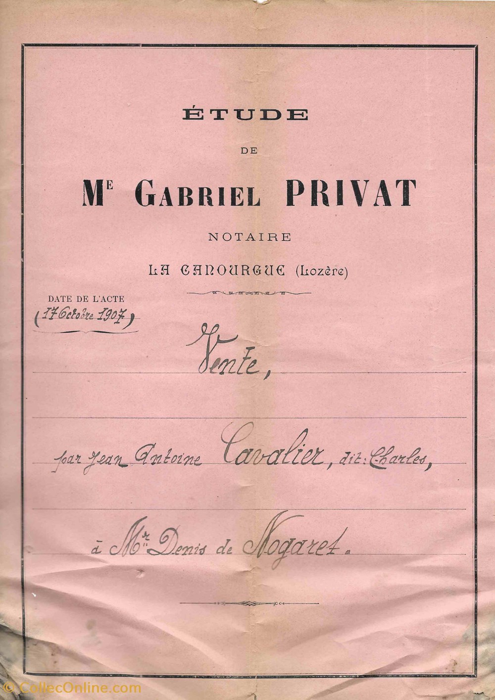 1907 - Vente d'un moulin documents anciens autres 1907 vente un moulin