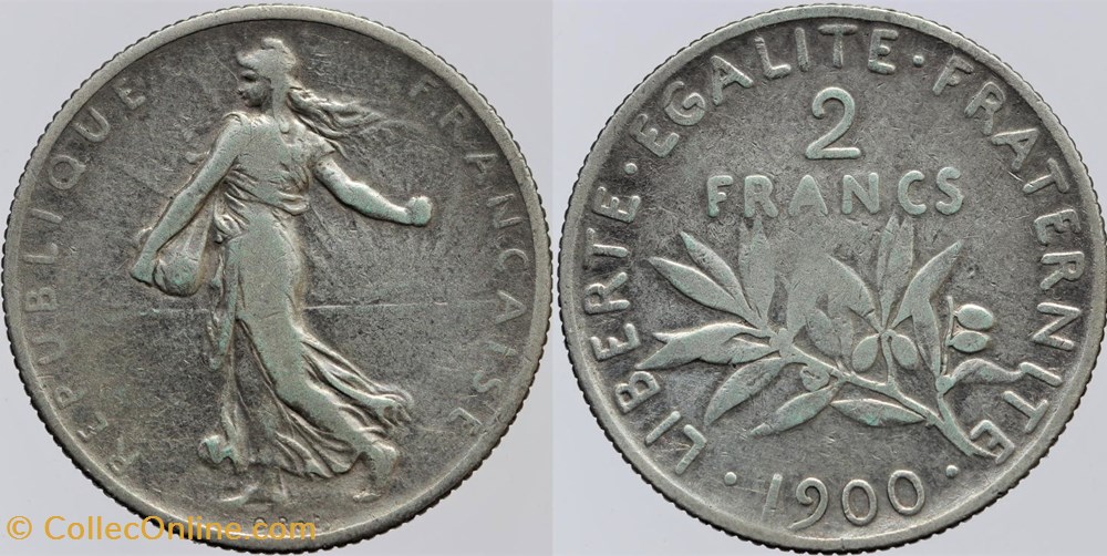 monnaies monde france f 266 roty 2 frs 1900