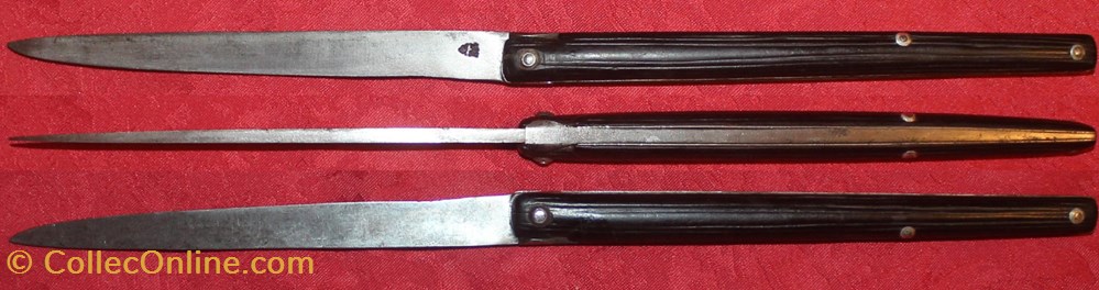 Couteau à cran d'arrêt XVIIIe 3 couteaux couteau a cran arret xviiie