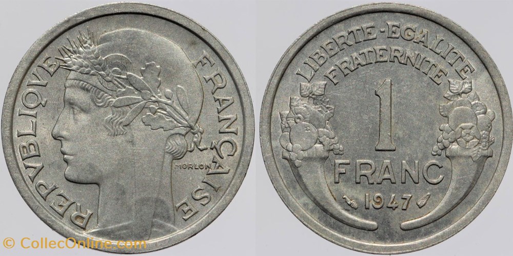 F-221 - Morlon - 1 fr. - 1947 monnaies monde france f 221 morlon 1 fr 1947