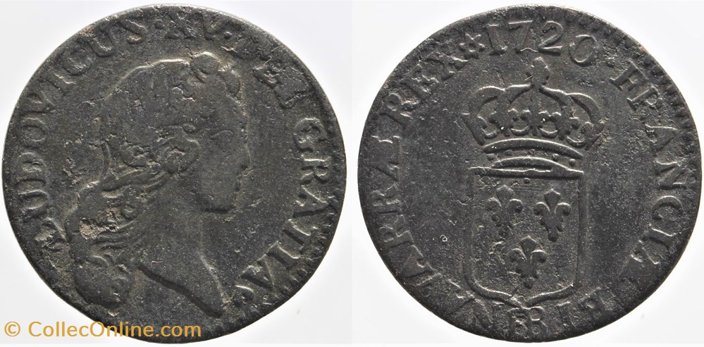 monnaies europe medievale france royales dy 1694 louis xv liard 1720 strasbourg