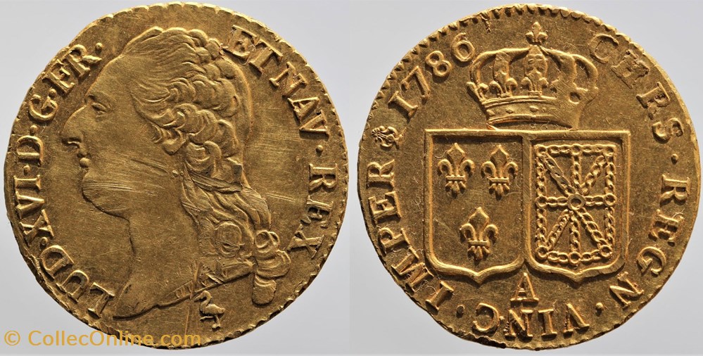 monnaies europe medievale france royales dy 1707 louis xvi louis or 1786 paris