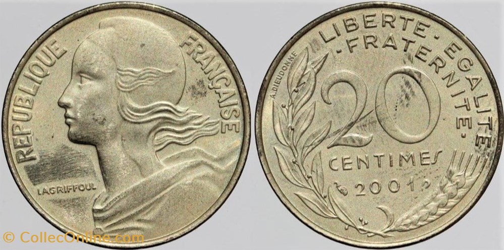 F-156 - Lagriffoul - 20 c. - 2001 monnaies monde france f 156 lagriffoul 20 c 2001