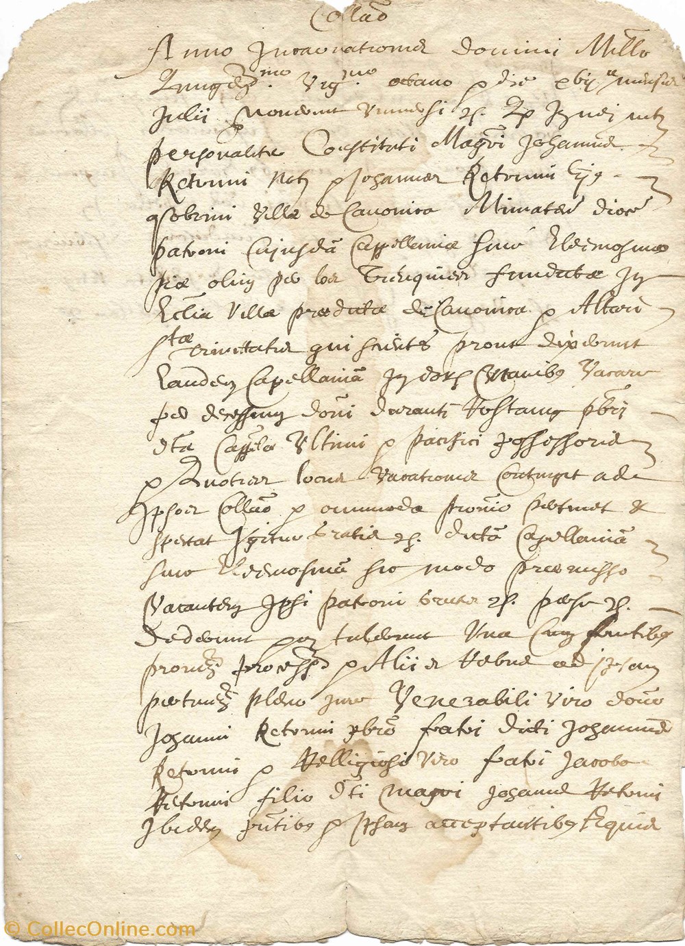 documents anciens autres 1528 copie a identifier latin