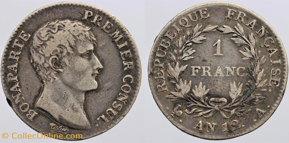 F-200 - Consulat - 1 franc - AN 12 Paris monnaies monde france f 200 consulat 1 franc an 12 paris