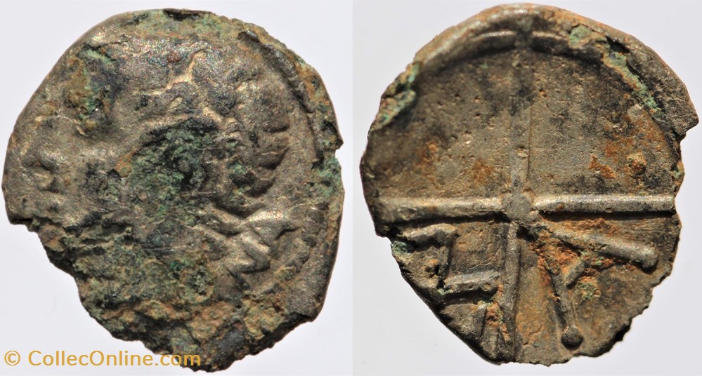 Volques Arécomiques - Obole NA/MA monnaies antiques av jc ap celtes volques arecomiques obole na ma