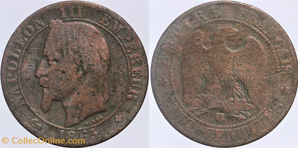 F-117 - Second Empire - 5 centimes - 1865 BB monnaies monde france f 117 second empire 5 centimes 1865 bb