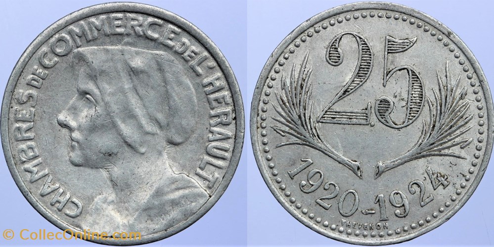 34 - Herault - C.C. - 25 centimes monnaies monde france 34 herault c c 25 centimes