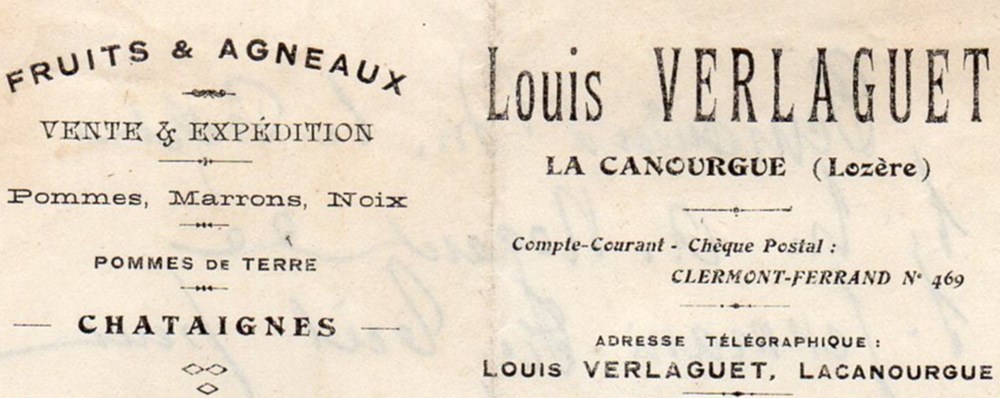 Verlaguet Louis (1920) documents anciens factures commerciaux verlaguet louis 1920