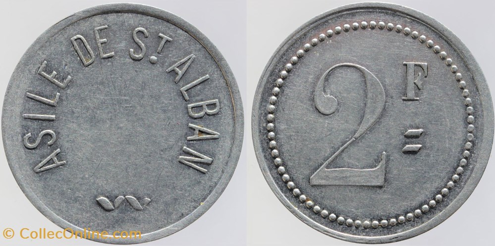 48 - St Alban - 2 francs monnaies monde france 48 st alban 2 francs