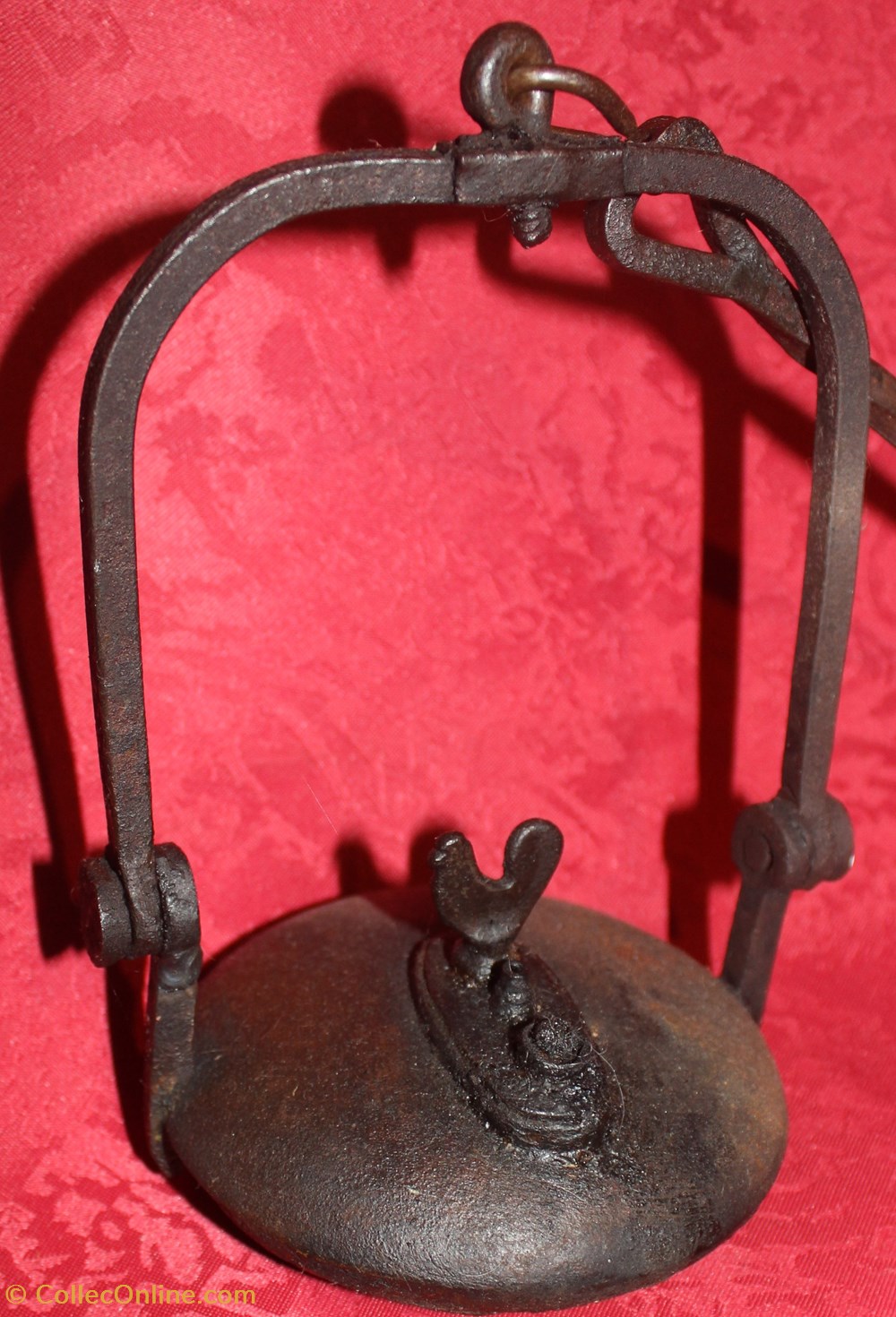 Lampe à huile de mineur, type "rave" ou lampe lentille art antiquites eclairage ancien lampe a huile de mineur type rave ou lampe lentille