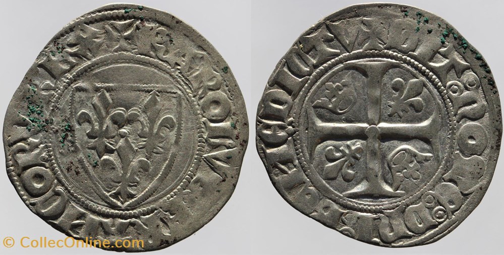 monnaies europe medievale france royales dy 0377a charles vi blanc guenar troyes