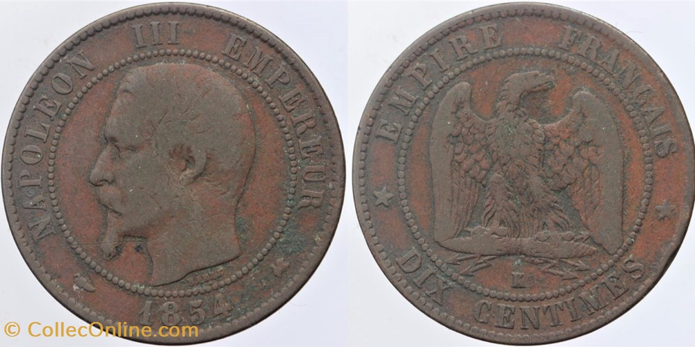 F-133 - Second Empire - 10 centimes - 1854 K monnaies monde france f 133 second empire 10 centimes 1854 k