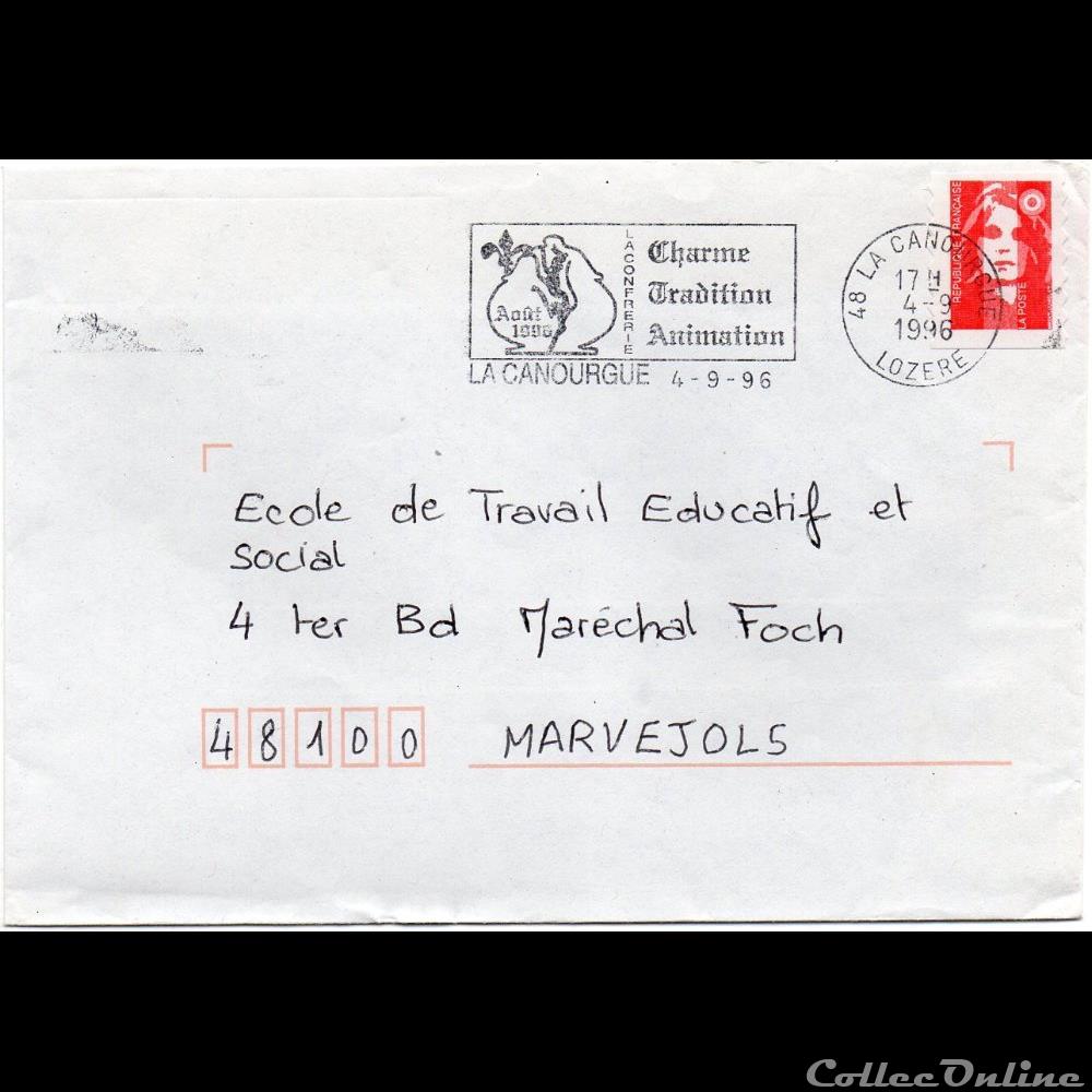 1996 - La Canourgue / Charme Tradition Animation marque postale europe france 1996 la canourgue charme tradition animation